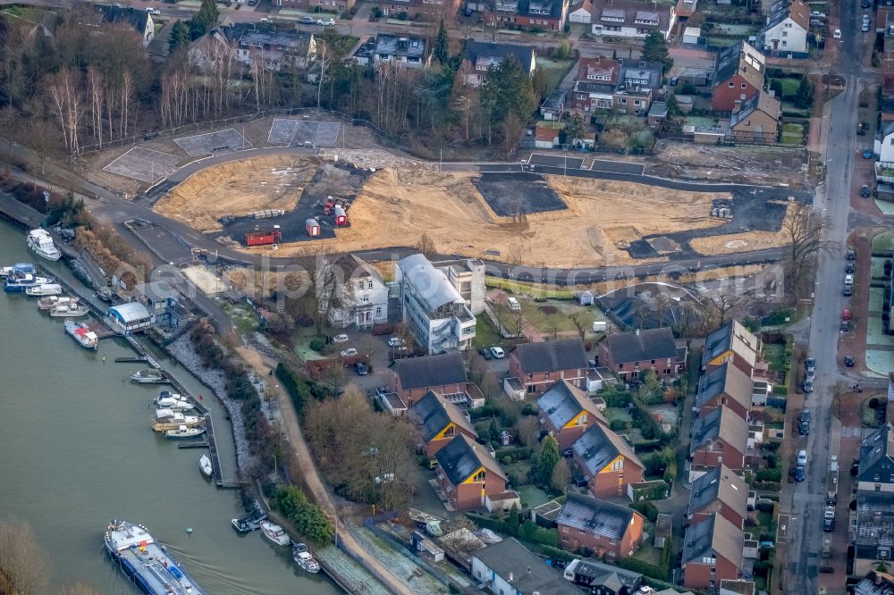 Aerial photograph Dorsten - Construction site for the new construction of a building complex of the Caritas Association for the deanery Dorsten e.V. in Dorsten in the state of North Rhine-Westphalia, Germany