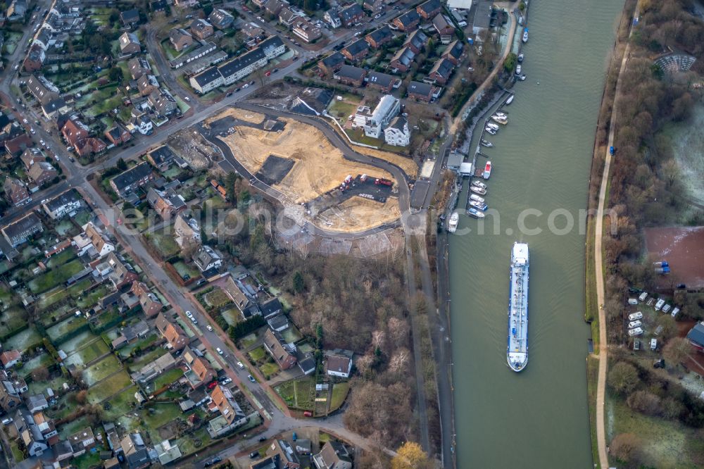 Dorsten from above - Construction site for the new construction of a building complex of the Caritas Association for the deanery Dorsten e.V. in Dorsten in the state of North Rhine-Westphalia, Germany