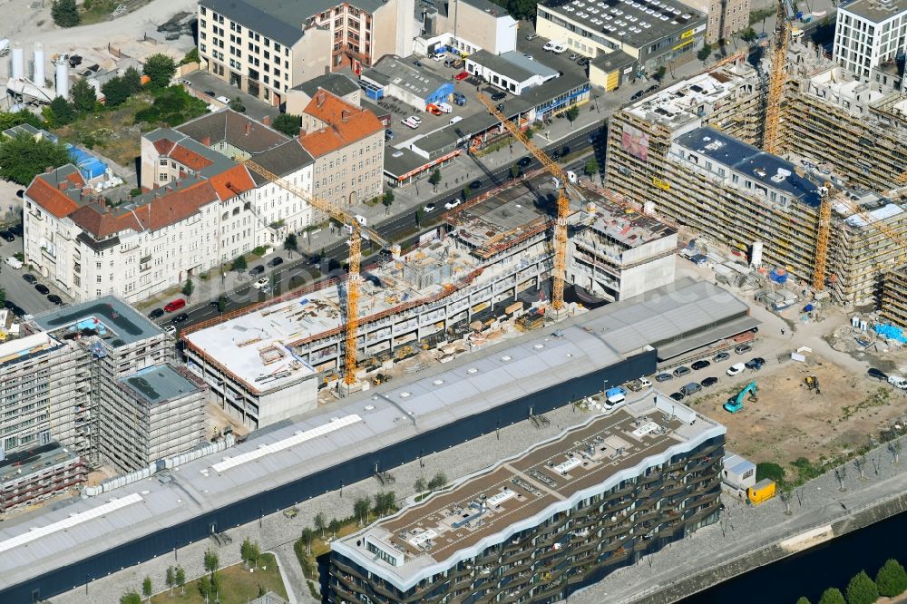 Berlin from above - Construction site for the new building of CA Immobilien Anlagen Aktiengesellschaft on Heidestrasse in the district Mitte in Berlin, Germany