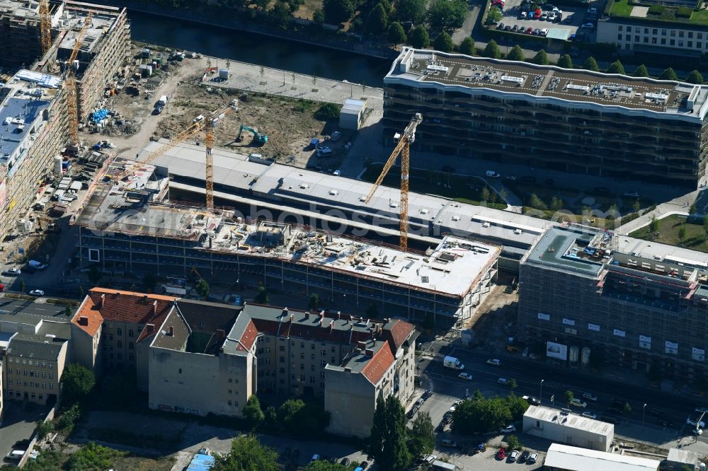 Aerial photograph Berlin - Construction site for the new building of CA Immobilien Anlagen Aktiengesellschaft on Heidestrasse in the district Mitte in Berlin, Germany