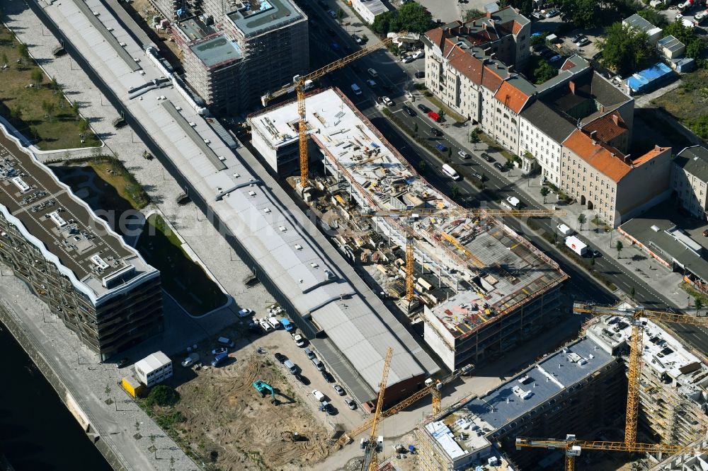 Berlin from above - Construction site for the new building of CA Immobilien Anlagen Aktiengesellschaft on Heidestrasse in the district Mitte in Berlin, Germany