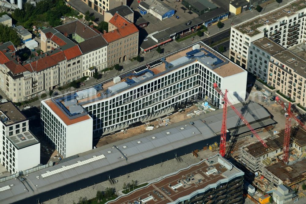 Aerial image Berlin - Construction site for the new building of CA Immobilien Anlagen Aktiengesellschaft on Heidestrasse in the district Moabit in Berlin, Germany