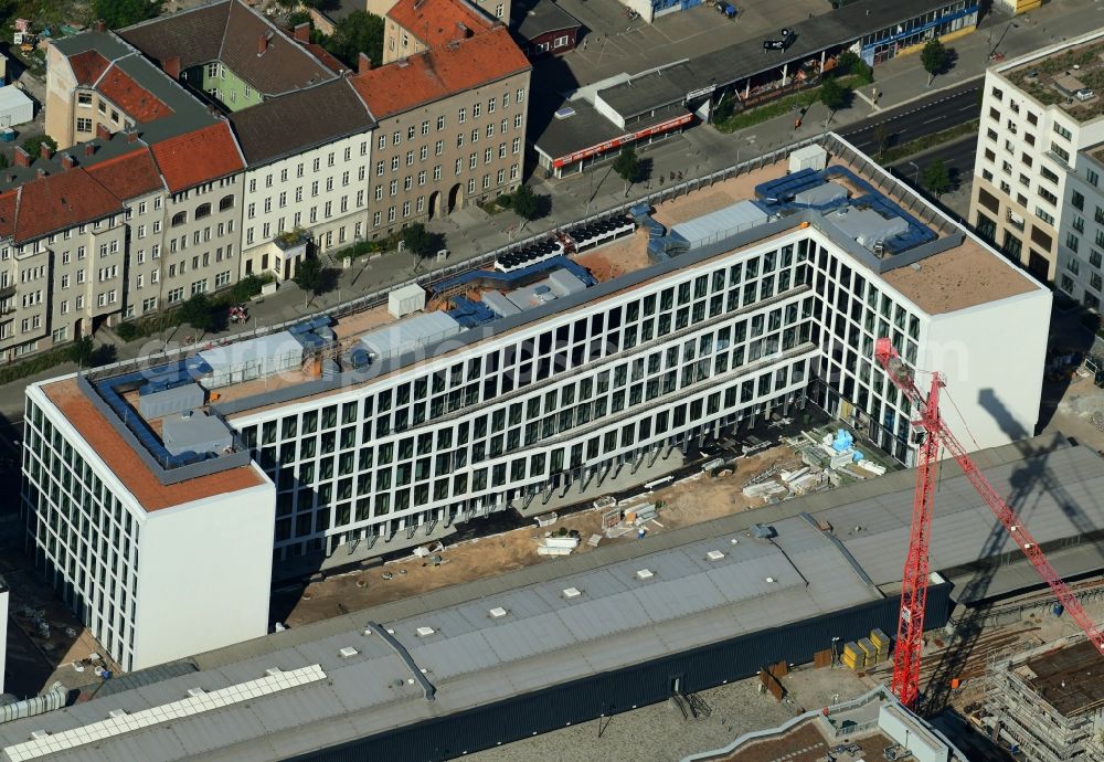 Aerial photograph Berlin - Construction site for the new building of CA Immobilien Anlagen Aktiengesellschaft on Heidestrasse in the district Moabit in Berlin, Germany