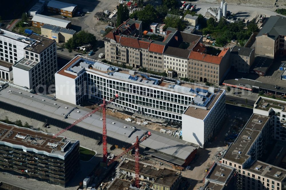 Berlin from above - Construction site for the new building of CA Immobilien Anlagen Aktiengesellschaft on Heidestrasse in the district Moabit in Berlin, Germany