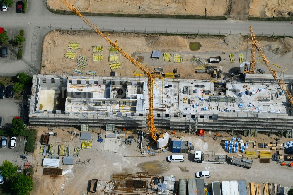 Aerial photograph Schwerin - Construction site for the new construction of a police building complex in Schwerin in Mecklenburg-Vorpommern, Germany