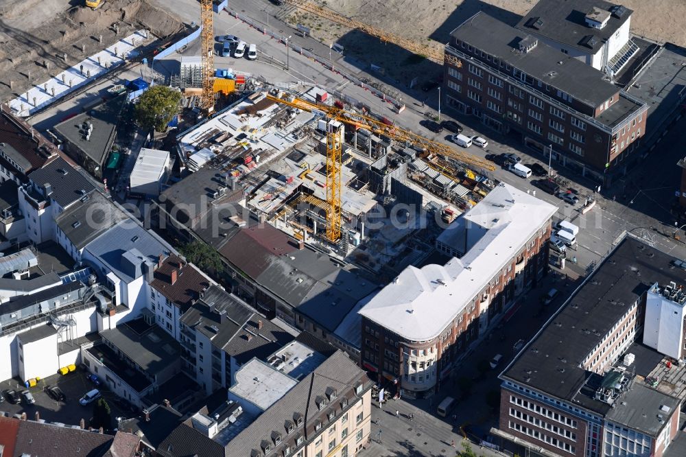 Aerial image Kiel - Construction site for the new building eines Gebaeudekomplex of Primark Stores Limited on Andreas-Gayk-Strasse in Kiel in the state Schleswig-Holstein, Germany