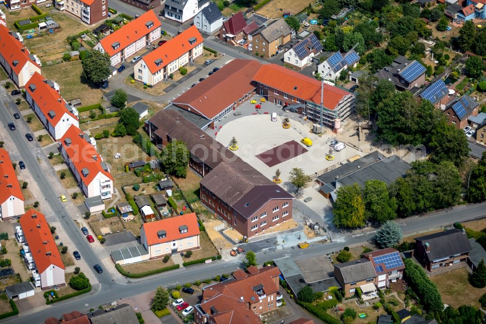 Aerial image Werne - Construction site for the construction of a new building complex on the school grounds of the Uhlandschule in Werne in the federal state of North Rhine-Westphalia, Germany