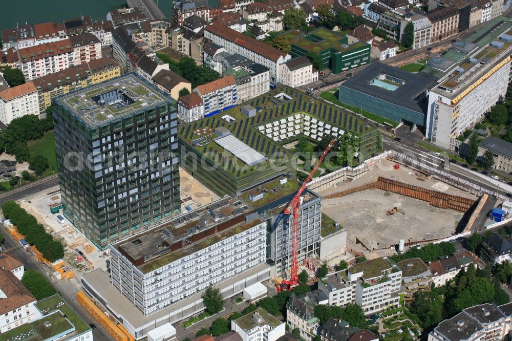 Aerial photograph Basel - Site for New High-Rise Buildings Complex Biozentrum of the University by the Erne AG Bauunternehmung in Basel, Switzerland