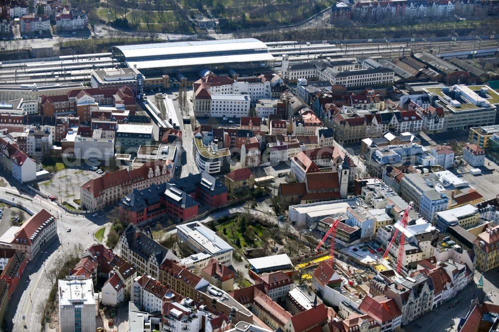 Aerial image Erfurt - New construction of the building complex of the shopping center Anger-Passage on Reglermauer in the district Altstadt in Erfurt in the state Thuringia, Germany