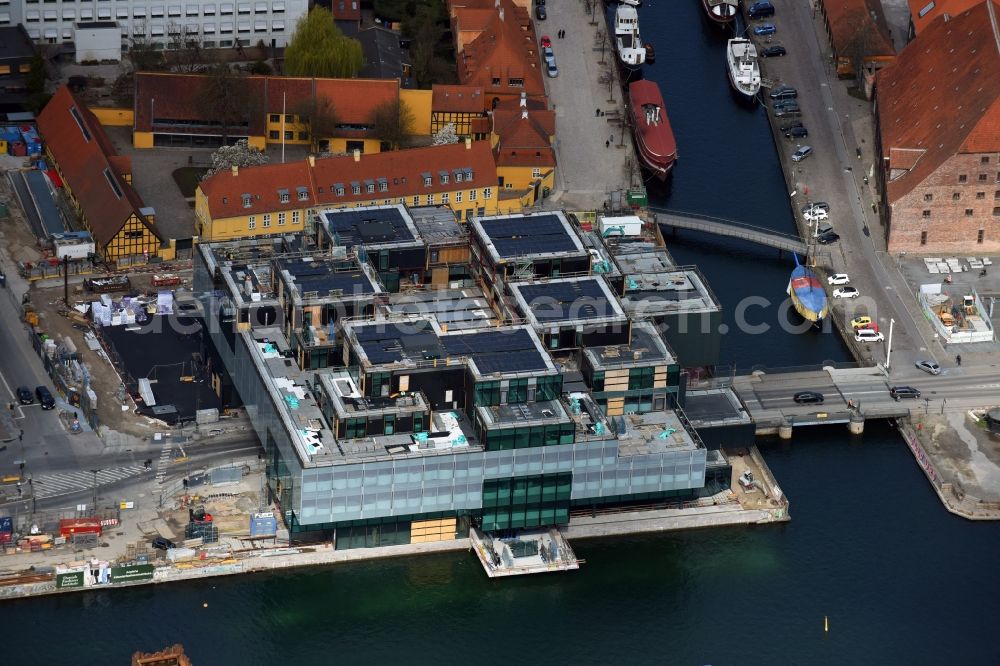 Aerial image Kopenhagen - New construction of the building complex of the shopping center BLOX on Christians Brygge in Copenhagen in Denmark