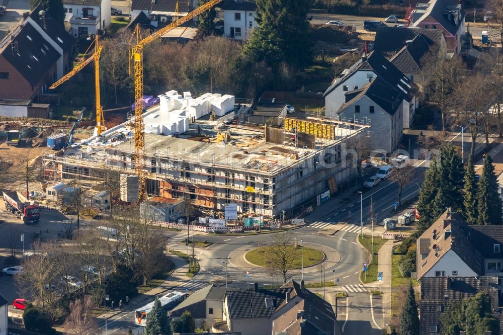 Aerial image Witten - New construction of the building complex of the shopping center Netto Marken-Discount on Wittener Strasse in the district Herbede in Witten in the state North Rhine-Westphalia, Germany