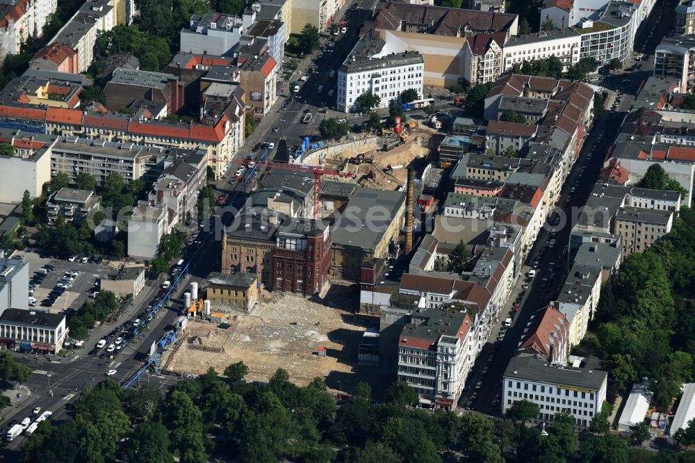 Berlin from above - New construction of the building complex of the shopping center Schultheiss Quarter in Moabit district in Berlin