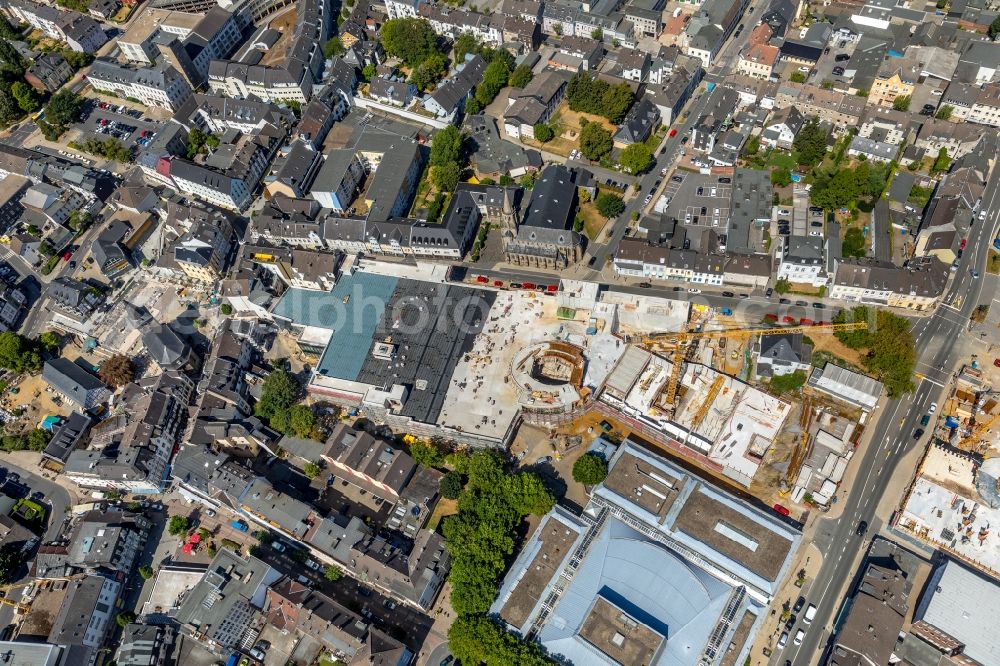 Velbert from above - New construction of the building complex of the shopping center a?? Stadtgalerie Velbert a?? in Velbert in the state North Rhine-Westphalia, Germany