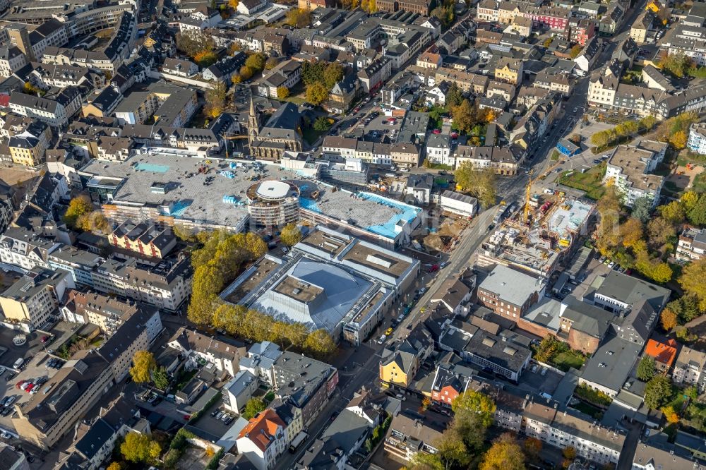 Aerial image Velbert - New construction of the building complex of the shopping center a?? Stadtgalerie Velbert a?? in Velbert in the state North Rhine-Westphalia, Germany