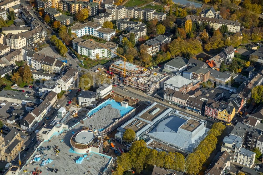 Velbert from the bird's eye view: New construction of the building complex of the shopping center a?? Stadtgalerie Velbert a?? in Velbert in the state North Rhine-Westphalia, Germany