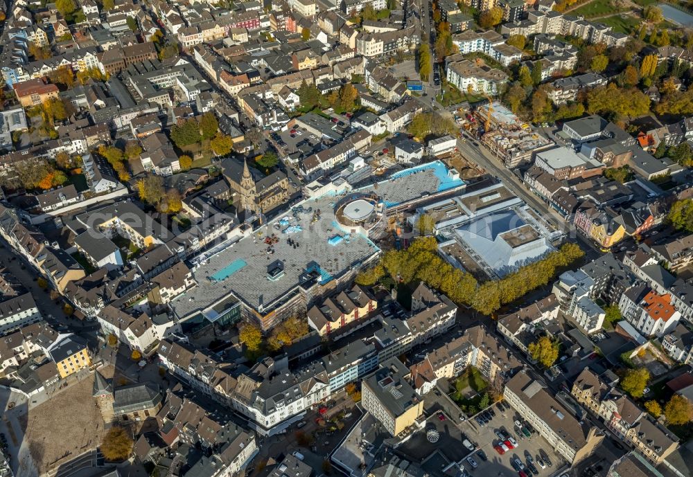 Velbert from above - New construction of the building complex of the shopping center a?? Stadtgalerie Velbert a?? in Velbert in the state North Rhine-Westphalia, Germany