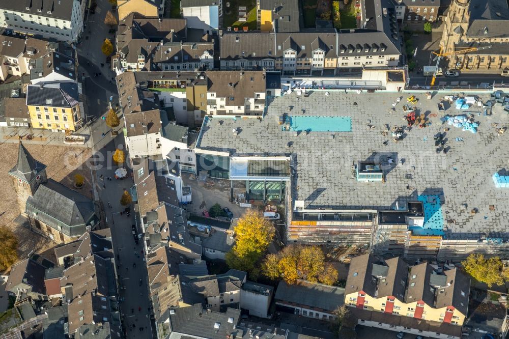 Velbert from the bird's eye view: New construction of the building complex of the shopping center a?? Stadtgalerie Velbert a?? in Velbert in the state North Rhine-Westphalia, Germany