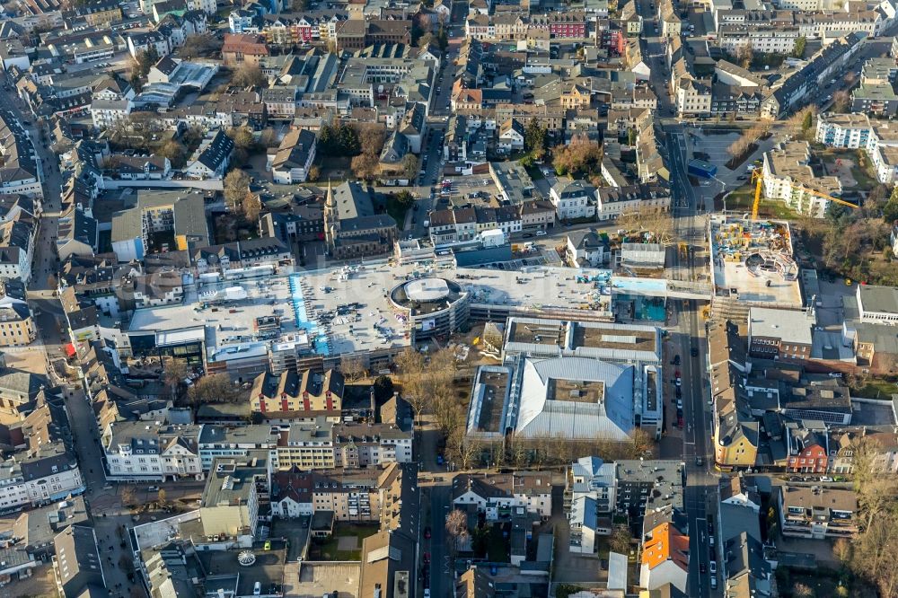 Aerial image Velbert - Construction site for the new construction of the building complex of the StadtGalerie shopping center in Velbert in the state of North Rhine-Westphalia, Germany