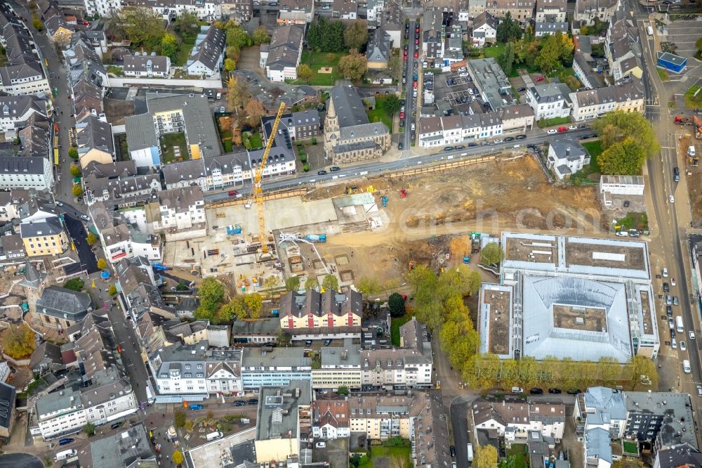 Aerial image Velbert - New construction of the building complex of the shopping center a?? Stadtgalerie Velbert a?? in Velbert in the state North Rhine-Westphalia, Germany