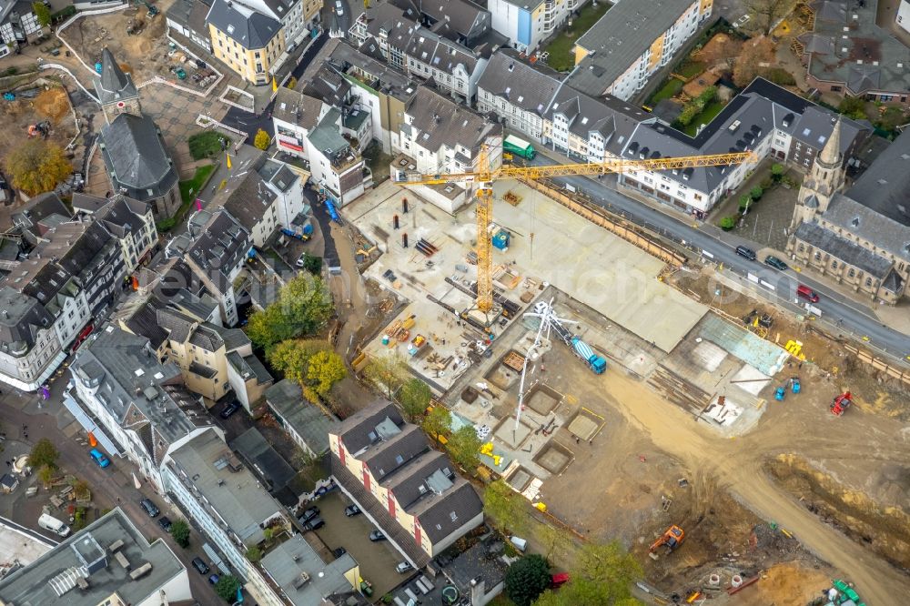 Velbert from above - New construction of the building complex of the shopping center a?? Stadtgalerie Velbert a?? in Velbert in the state North Rhine-Westphalia, Germany