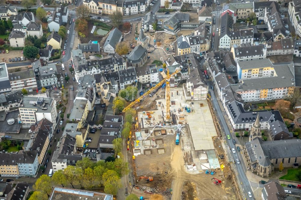 Aerial image Velbert - New construction of the building complex of the shopping center a?? Stadtgalerie Velbert a?? in Velbert in the state North Rhine-Westphalia, Germany