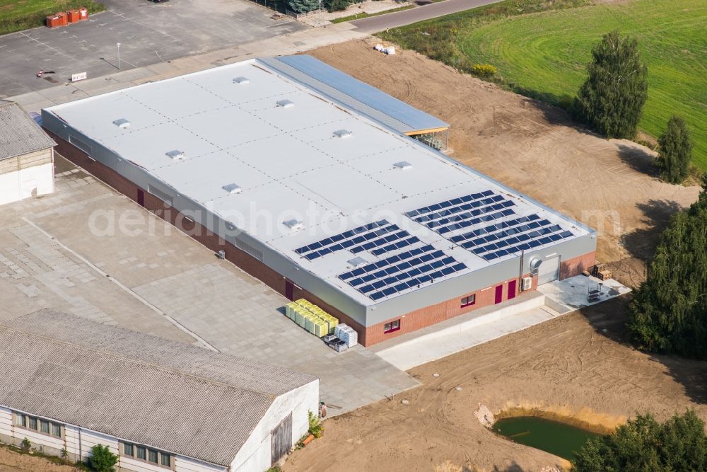 Aerial photograph Planetal - New construction of the building complex of the shopping center Thomas Philipps GmbH & Co. KG in the district Dahnsdorf in Planetal in the state Brandenburg, Germany