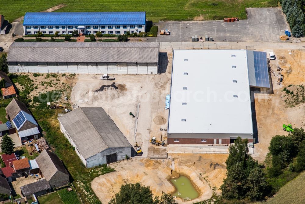 Planetal from above - New construction of the building complex of the shopping center Thomas Philipps GmbH & Co. KG in the district Dahnsdorf in Planetal in the state Brandenburg, Germany