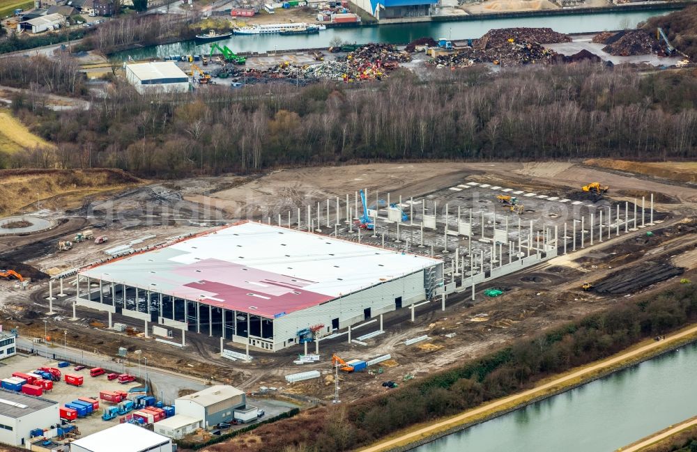 Aerial photograph Herne - Construction site to build a new building complex on the site of the logistics center a?? Duvenbeck Logistikzentrum Grimberg a?? in Herne in the state North Rhine-Westphalia