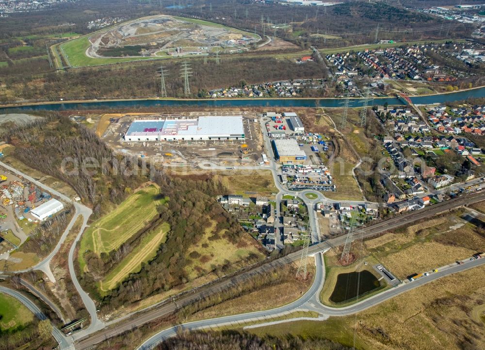 Aerial image Herne - Construction site to build a new building complex on the site of the logistics center a Duvenbeck Logistikzentrum Grimberg a in Herne in the state North Rhine-Westphalia