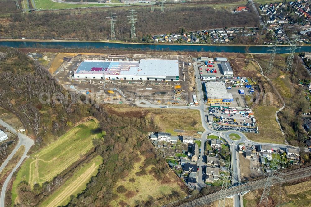 Aerial photograph Herne - Construction site to build a new building complex on the site of the logistics center a Duvenbeck Logistikzentrum Grimberg a in Herne in the state North Rhine-Westphalia