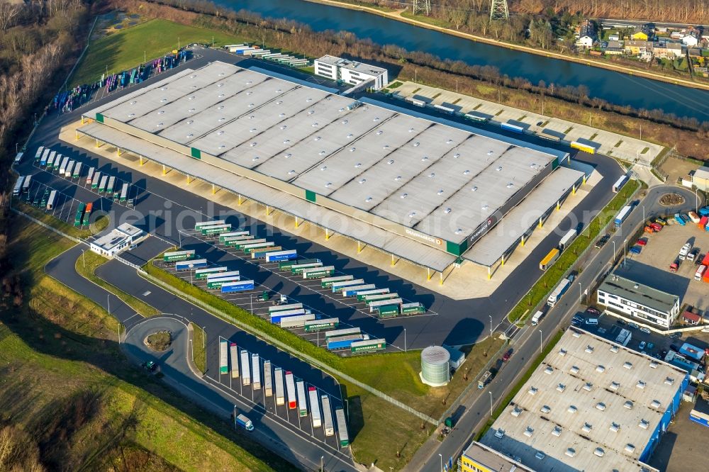 Aerial image Herne - Construction site to build a new building complex on the site of the logistics center a Duvenbeck Logistikzentrum Grimberg a in Herne in the state North Rhine-Westphalia