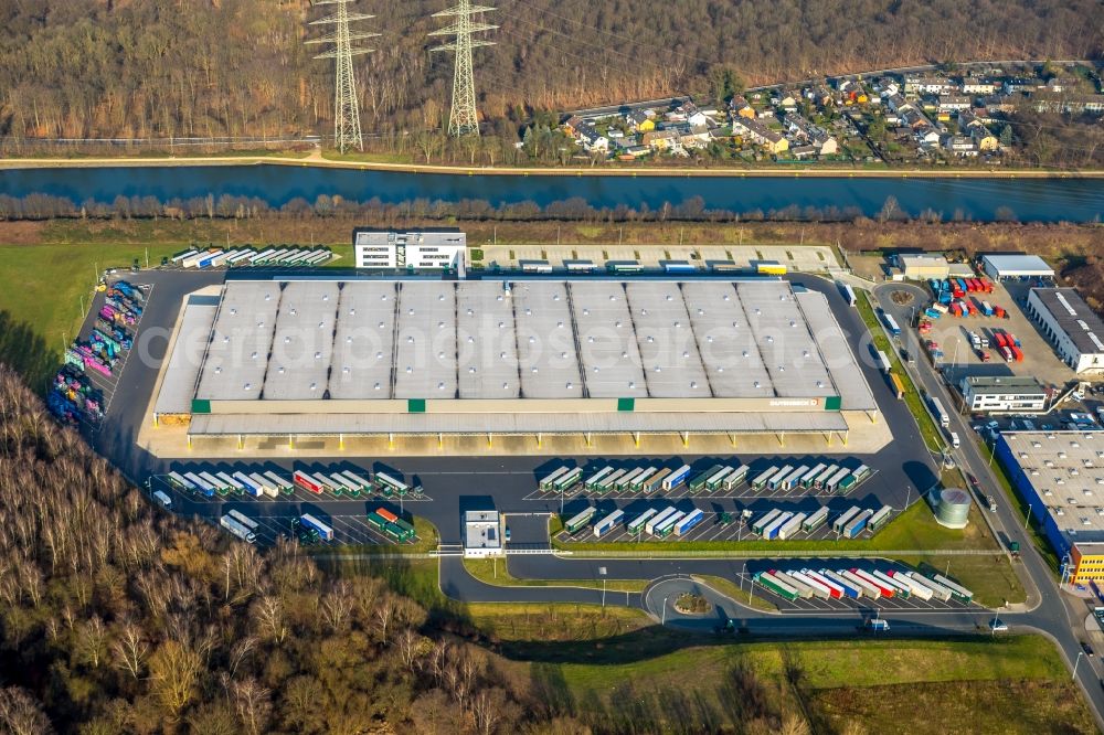 Herne from above - Construction site to build a new building complex on the site of the logistics center a Duvenbeck Logistikzentrum Grimberg a in Herne in the state North Rhine-Westphalia