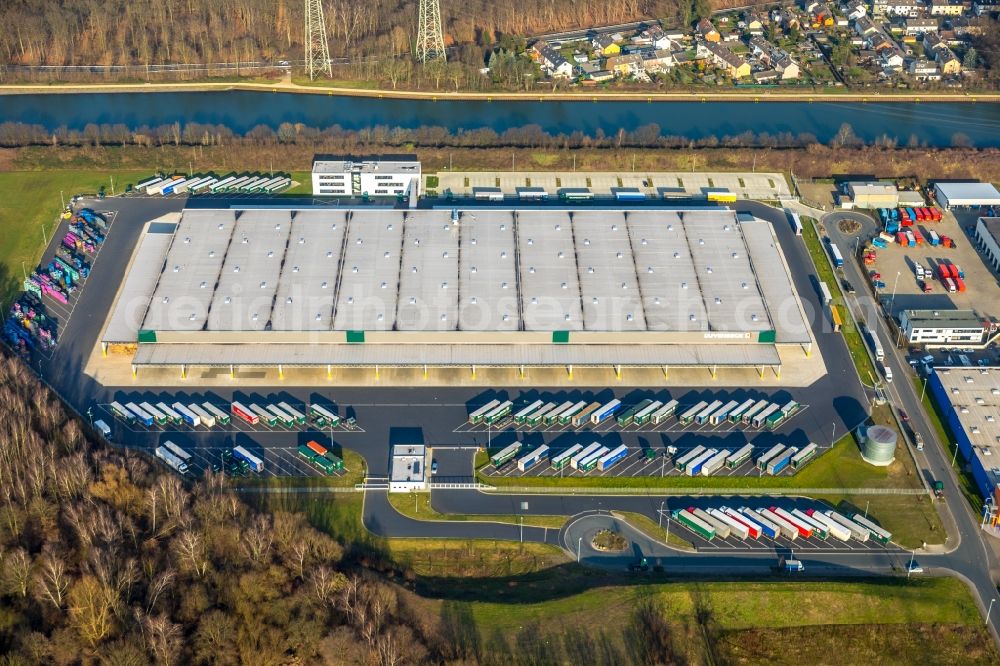 Herne from the bird's eye view: Construction site to build a new building complex on the site of the logistics center a Duvenbeck Logistikzentrum Grimberg a in Herne in the state North Rhine-Westphalia