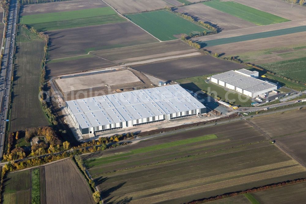 Aerial image Frankenthal - Construction site to build a new building complex on the site of the logistics center of Amazon.com Inc. in Frankenthal in the state Rhineland-Palatinate