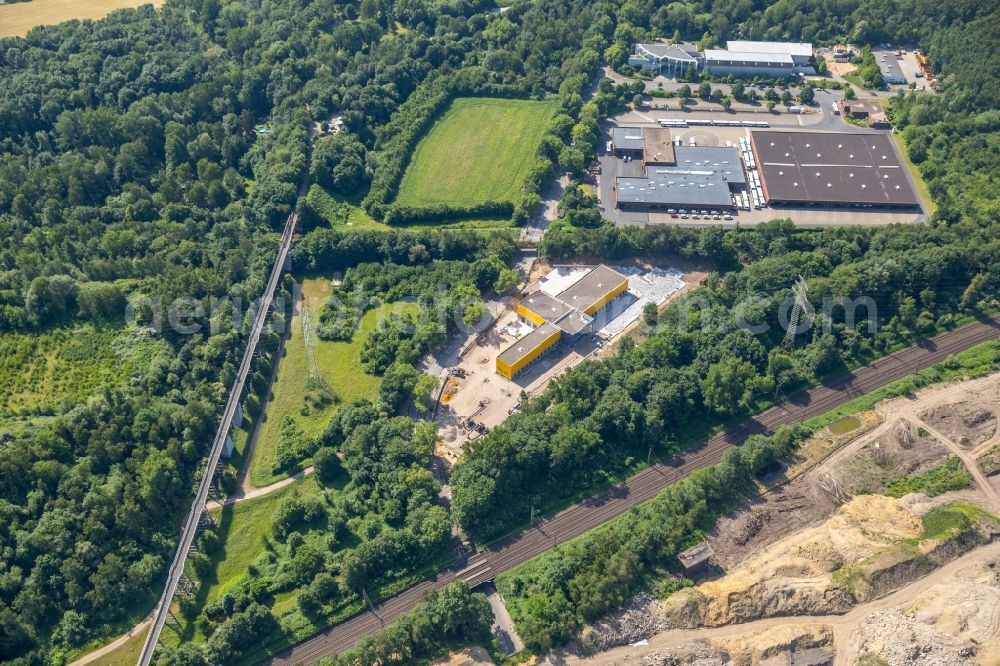 Aerial image Gelsenkirchen - Construction site to build a new building complex on the site of the logistics center of Deutsche Post AG on Ostpreussenstrasse in Gelsenkirchen in the state North Rhine-Westphalia, Germany