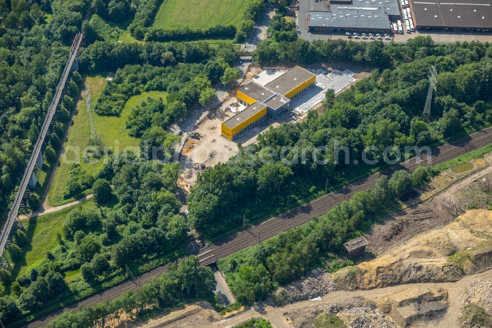 Aerial image Gelsenkirchen - Construction site to build a new building complex on the site of the logistics center of Deutsche Post AG on Ostpreussenstrasse in Gelsenkirchen in the state North Rhine-Westphalia, Germany