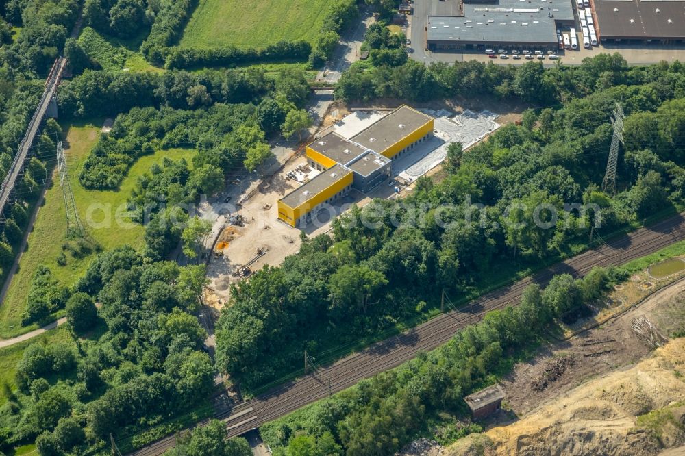 Aerial photograph Gelsenkirchen - Construction site to build a new building complex on the site of the logistics center of Deutsche Post AG on Ostpreussenstrasse in Gelsenkirchen in the state North Rhine-Westphalia, Germany