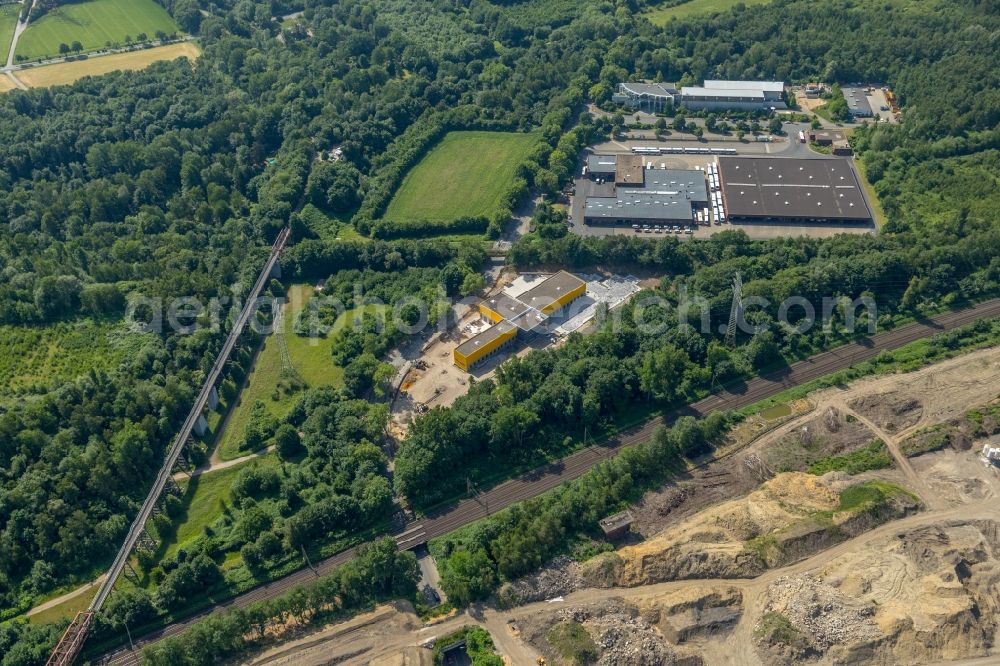 Gelsenkirchen from above - Construction site to build a new building complex on the site of the logistics center of Deutsche Post AG on Ostpreussenstrasse in Gelsenkirchen in the state North Rhine-Westphalia, Germany