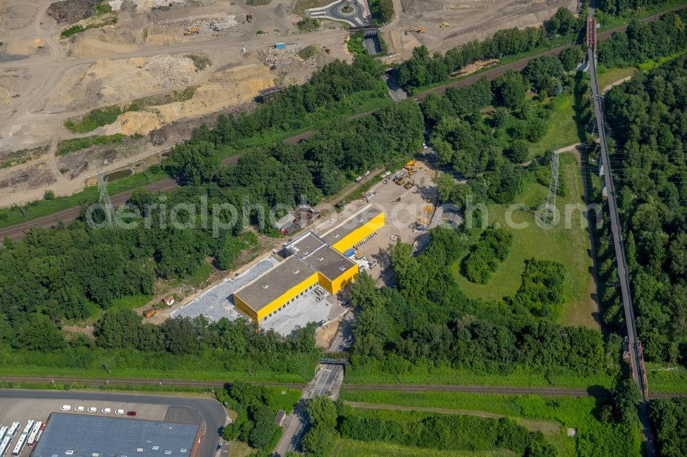 Aerial photograph Gelsenkirchen - Construction site to build a new building complex on the site of the logistics center of Deutsche Post AG on Ostpreussenstrasse in Gelsenkirchen in the state North Rhine-Westphalia, Germany