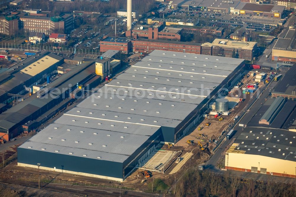 Aerial photograph Bochum - Construction site to build a new building complex on the site of the logistics center Dietz AG on Karl-Lange-Strasse in Bochum in the state North Rhine-Westphalia, Germany