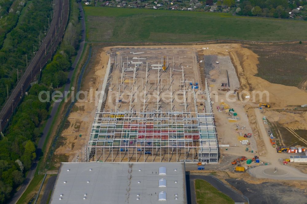 Aerial photograph Göttingen - Construction site to build a new building complex on the site of the logistics center DISTRIBO in Goettingen in the state Lower Saxony, Germany