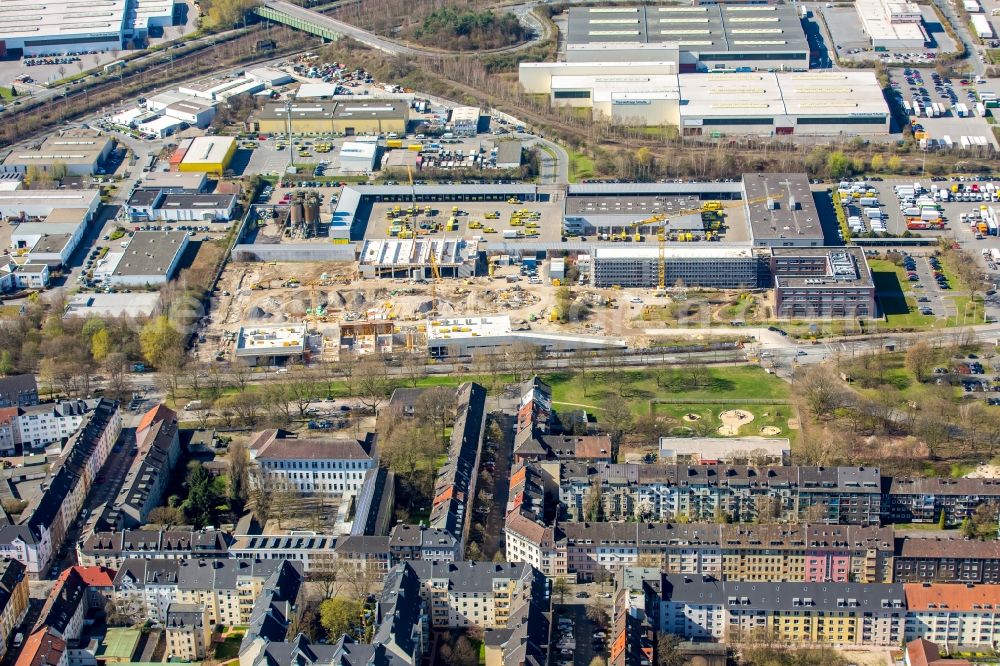 Aerial image Dortmund - Construction site to build a new building complex on the site of the logistics center DOGA - Dortmunder Gesellschaft fuer Abfall mbH on Sunderweg in the district Innenstadt-Nord in Dortmund in the state North Rhine-Westphalia