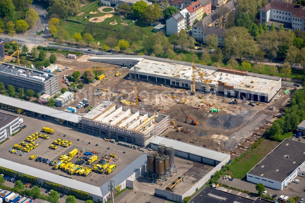 Dortmund from the bird's eye view: Construction site to build a new building complex on the site of the logistics center DOGA - Dortmunder Gesellschaft fuer Abfall mbH on Sunderweg in the district Innenstadt-Nord in Dortmund in the state North Rhine-Westphalia