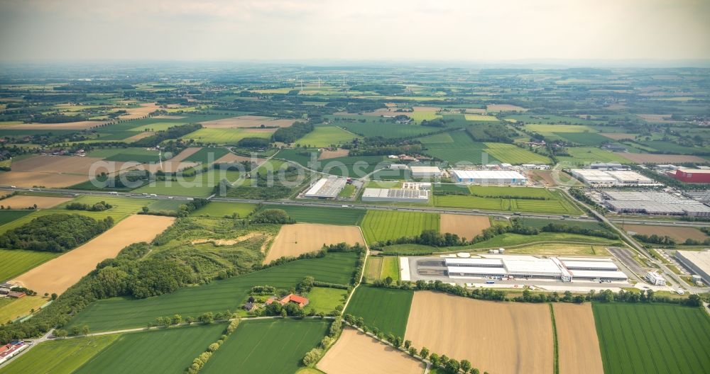 Aerial photograph Hamm - Construction site to build a new building complex on the site of the logistics center of DPD Deutschland GmbH on Osterboenener Weg in Hamm in the state North Rhine-Westphalia, Germany