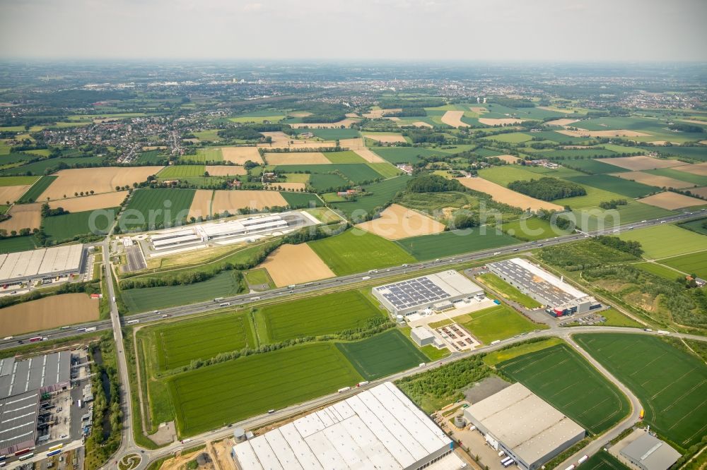 Aerial image Hamm - Construction site to build a new building complex on the site of the logistics center of DPD Deutschland GmbH on Osterboenener Weg in Hamm in the state North Rhine-Westphalia, Germany