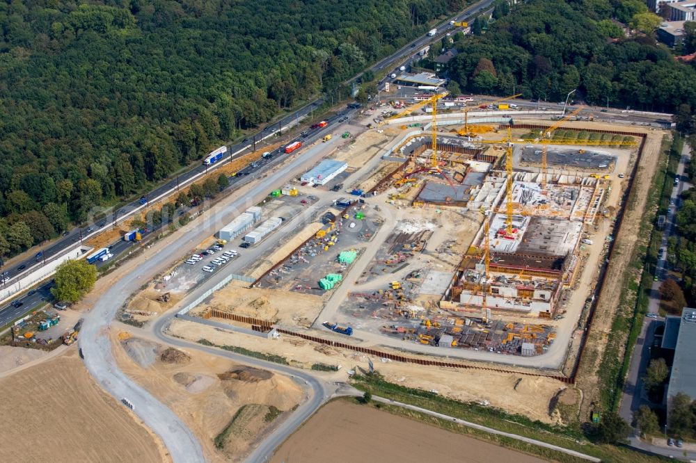 Aerial photograph Dortmund - Construction site to build a new building complex on the site of the logistics center money store of the Deutschen Bundesbank in Dortmund in the state North Rhine-Westphalia