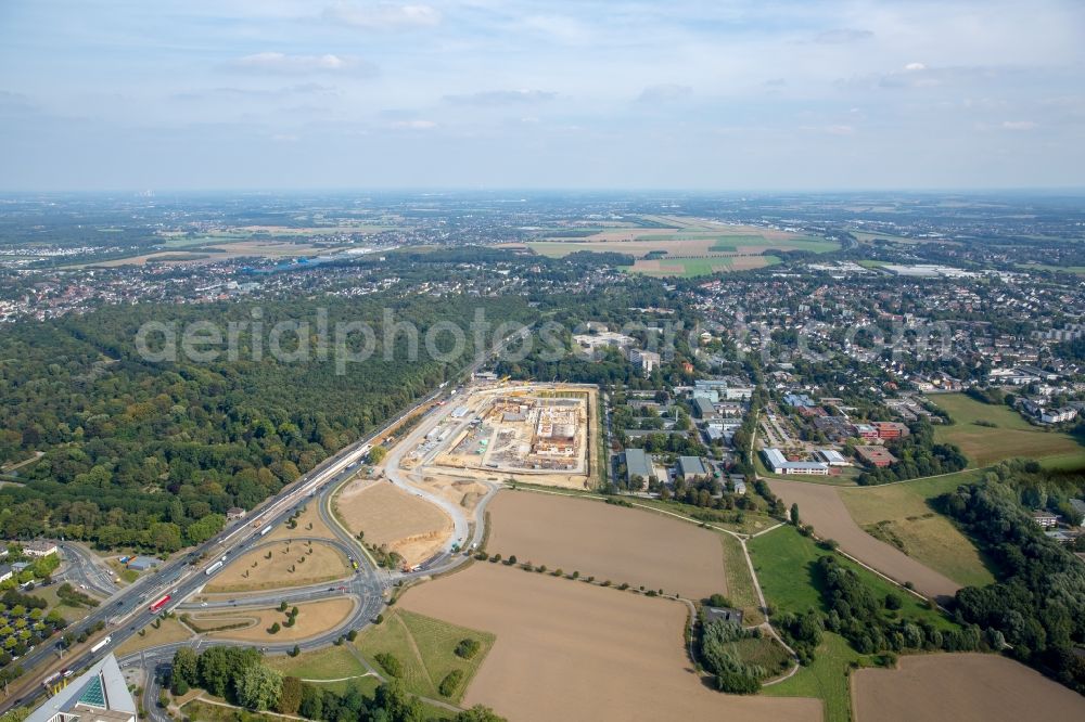 Dortmund from above - Construction site to build a new building complex on the site of the logistics center money store of the Deutschen Bundesbank in Dortmund in the state North Rhine-Westphalia