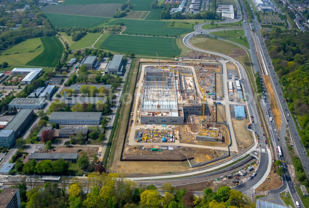Aerial image Dortmund - Construction site to build a new building complex on the site of the logistics center money store of the Deutschen Bundesbank in Dortmund in the state North Rhine-Westphalia