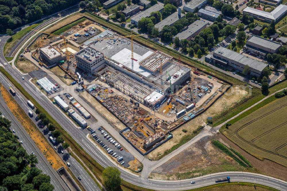 Dortmund from above - Construction site to build a new building complex on the site of the logistics center money store of the Deutschen Bundesbank in Dortmund at Ruhrgebiet in the state North Rhine-Westphalia