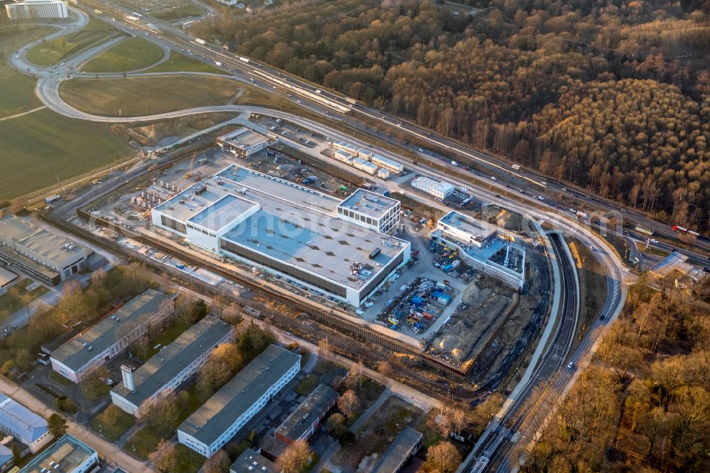 Aerial image Dortmund - Construction site to build a new building complex on the site of the logistics center money store of the Deutschen Bundesbank in Dortmund at Ruhrgebiet in the state North Rhine-Westphalia